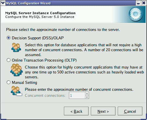 MySQL Server Configuration Wizard:
            Connections