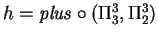 $h = \mathit{plus} \circ
(\Pi ^3_3, \Pi ^3_2)$