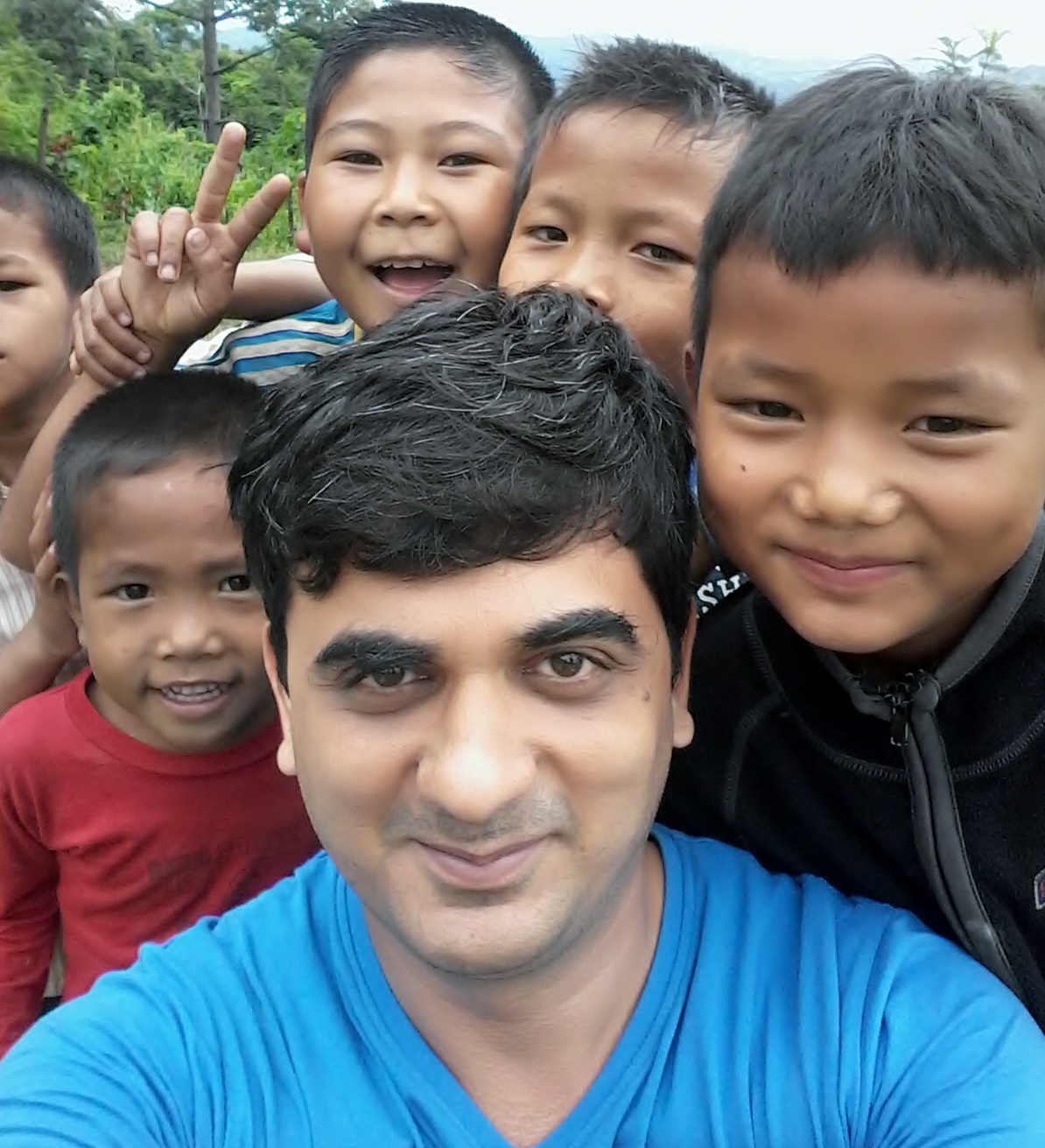 with Kuki kids