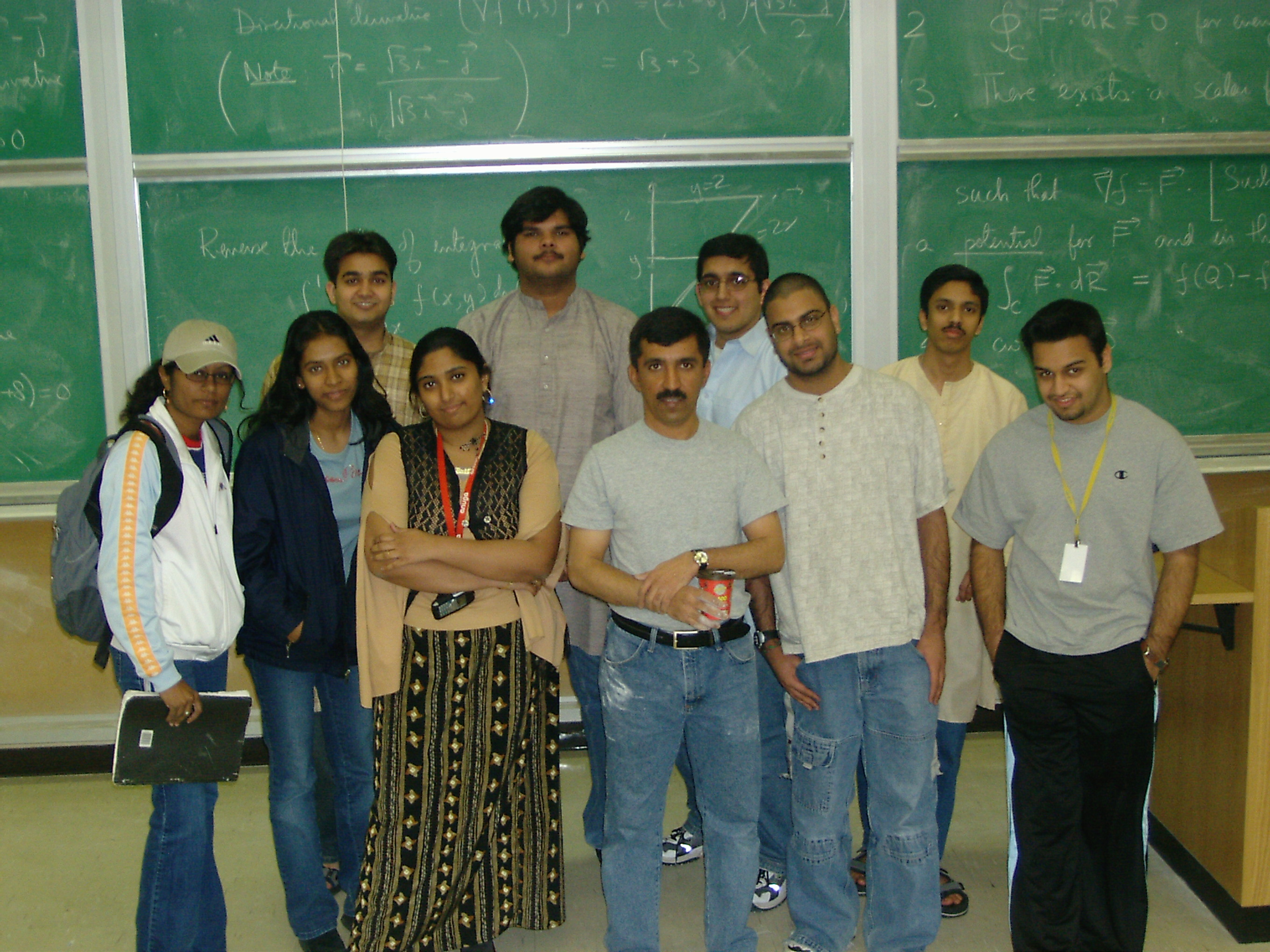 With students at UTM, Mississauga, April 2005